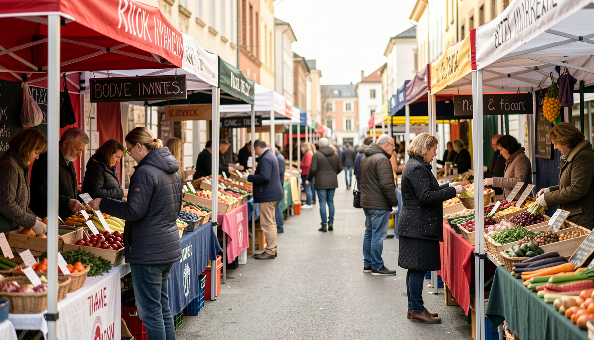 a market by the water